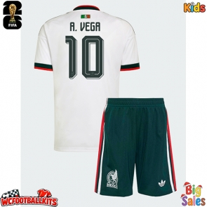 Mexico Alexis Vega #10 Replica Away Stadium Kit for Kids World Cup 2026 Short Sleeve (+ pants)